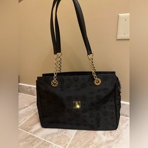 Black MCM Visetos Nylon Tote Bag